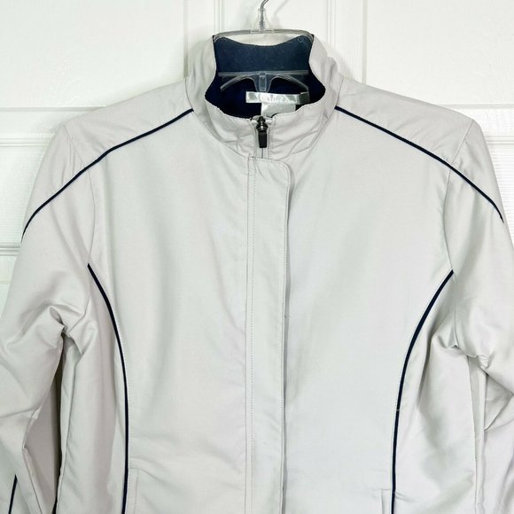 Nike Golf Womens Long Sleeves Full Zip Mock Neck Windbreaker Jacket Size S Cream - Picture 3 of 12